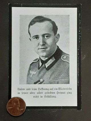 Ww2 German Death Card - Gefreiter In A Motorized Infantry Regiment,  Died 1943