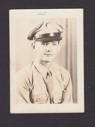 Ww2 Era Handsome Young Soldier In Uniform Old/vintage Photo Snapshot - D142