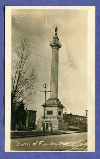 Scarce Old Rppc Real Photo Postcard Trenton Nj Battle Monument 1910