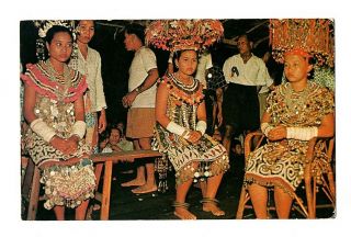Old Postcard Winners Of Dayak Beauties Sarawak Malaysia