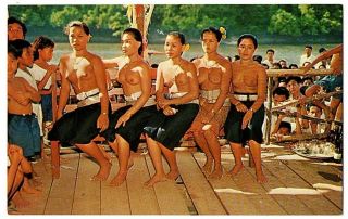 Old Postcard Beauty Contest At Kapit Sarawak Malaysia Semi Naked