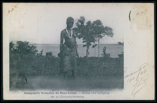 S03 Africa Black Nude Congo Woman Ethnic Tribal Old 1906 Postcard