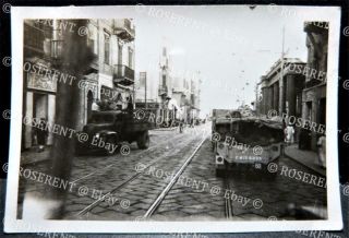 Ww2 Desert War - Army Trucks On The Street In Alexandria - Egypt - Photo 9 By 6cm