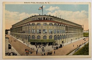 Dodgers - Brooklyn Ebbets Field 5½x3½ Vintage Postcard