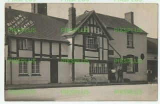 Old Pub Postcard The Bell Inn Bosbury Ledbury Herefs J.  A Lamb Real Photo C.  1920