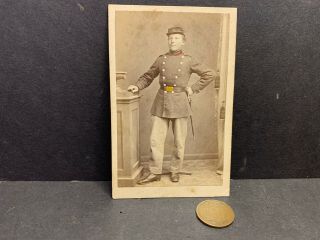 Civil War Era Soldier Cdv,  But From Aalborg,  Denmark,  Kepi,  Hand - Tinted