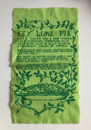 Key Lime Pie Recipe On Fabric Vintage