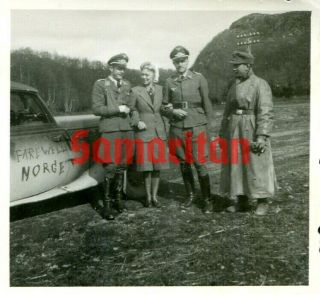 D3/1 Ww2 Photo Of German Luftwaffe Pilots In Norway