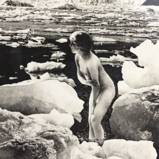 Jaku Maid Alaska Rppc Vintage Postcard Woman Nude Glacier Mountain Stream