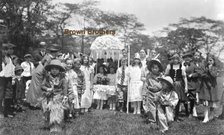 1900s Children Pageant Cowboy Indian Costumes Glass Photo Camera Negative 1 2