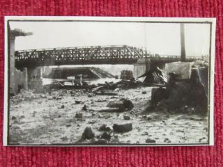 1944 Ww2 D Day Photo Intact Bridge War Damage France August Fc7c