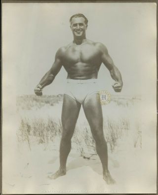 Vintage Athlete Bodybuilder Charles Atlas Angelo Siciliano Photograph C.  1930s