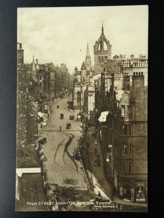 Scotland Edinburgh High Street From Outlook Tower - Old Postcard By Knox Series