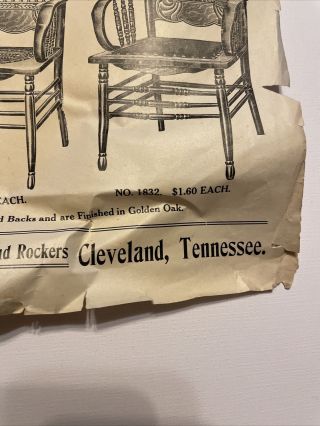 Vintage antique Cleveland Tennessee rocking chair advertisement TN victorian old 2