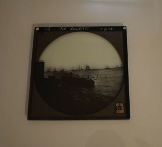 Magic Lantern Slide THE SOLENT ISLE OF WIGHT C1890 VICTORIAN PHOTO RIGGED SHIPS 2