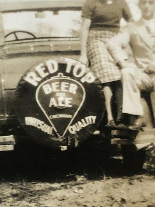 Red Top Ale Beer Cincinnati Ohio Car Wheel Cover Photo Bw Black White
