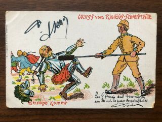 China Old Postcard Boxer War Europe Troop Soldiers To Peking