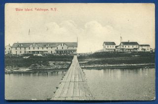 Water Island Patchogue York Ny Old Postcard Postmarked 1909 Postcard