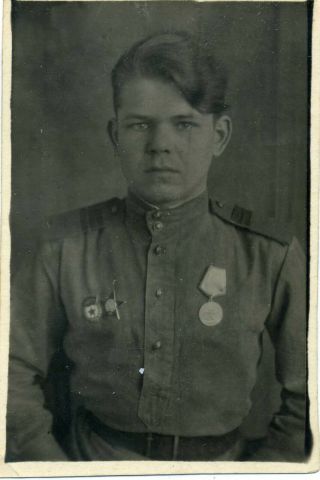 1945 Ww2 Red Army Rkka Sergeant Awards Russian Vintage Photo