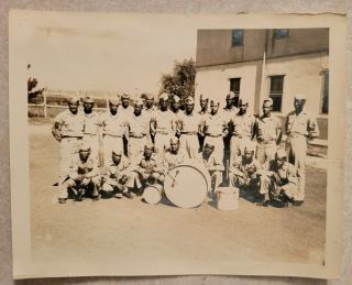 Wwii African American Black Military Soldiers Young Men Band Drums Real Photo