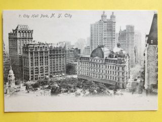 Cpa Old Postcard Usa York City Hall Park