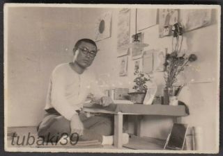 F20 Ww2 Japan Army Photo Soldier In A Room Of Memories With You