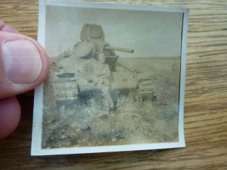 Ww2 Small Photo Knocked Out Russian T34 Tank Eastern Front No2