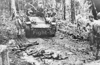 Ww2 Picture Photo 1943 Us Marines W M3 Light Tank Bismarck Archipelag 2227
