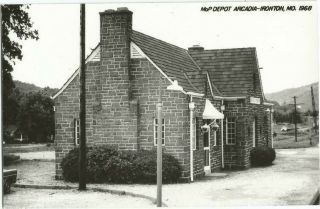 Arcadia,  Mo Ironton,  Missouri Old Rppc Postcard,  Mopac Railroad Depot