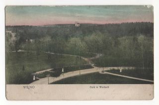 Lithuania Poland Old Postcard 1900 Wilno Verkiai Park Vilnius