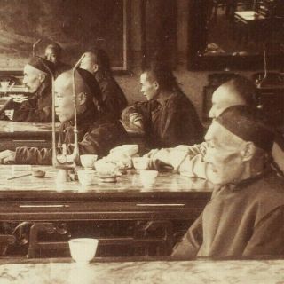 Wealthy Shanghai Chinese Tea House Teahouse China Photo 1900 Stereoview M44
