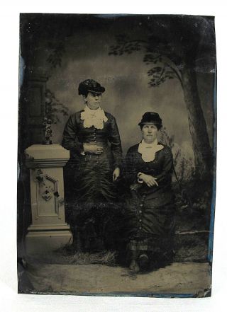 Antique 1880 Large 7 " X 5 " Tintype Photo Identified Mrs.  Mary Ann Barrett Guy Yqz