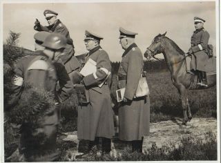 General Staff Field Meeting Wehrmacht German Army 1940 Ww2 Real Photo Postcard