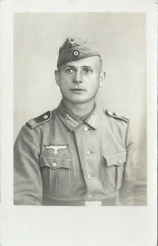 Portrait Luftwaffe Airman Wehrmacht German Army 1941 Ww2 Real Photo Postcard