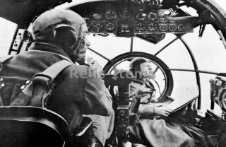 Ww2 Picture Photo German Heinkel Bomber Pilot And Bombardier France 1940 0698
