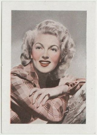Lana Turner 1940s Vintage Ww2 Era Paper Stock Trading Card Or Picture