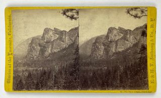 E H.  T Anthony - The Three Graces Yosemite Valley California Stereoview Sv Albumen