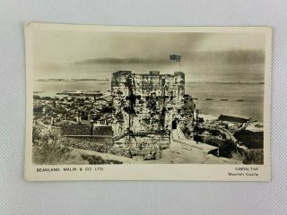 Gibraltar Moorish Castle Vintage Postcard Photo Rppc Water Flag