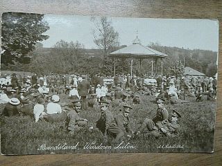 Ww1 Era Real Photo Postcard Of Soldiers By Bandstand,  Wardown,  Luton,  Beds.  1916