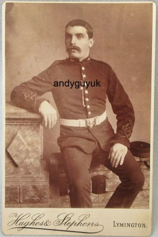 Cabinet Card Artillery Soldier Uniform Lymington Antique Victorian Photo
