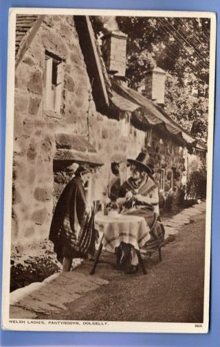 Old Vintage Postcard Pantrodyn Dolgelly Merionethshire Welsh Ladies In Costume