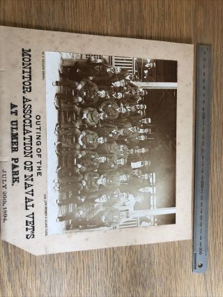 Antique Photo On Card Outing Of Monitor Association Of Naval Vets At Ulmer Park