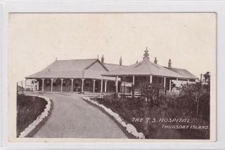 Vintage Postcard The T.  Strait Hospital Thursday Island N.  Queensland 1900s