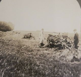 Antique Ww1 Photo Of German Cannon Abandoned In Retreat @ Acy,  France Sterioview