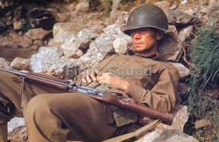 Ww2 Picture Photo Us Soldier With M - 1 Carbine Sleeps Near Rome 3572