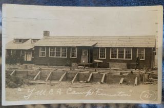 Ymca At Camp Funston Fort Riley Kansas Ks Old 1917 Real Photo Postcard