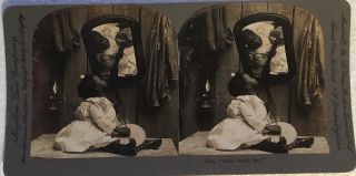 1904 African American Toddler Banjo “little Black Me” Real Photo Stereoview