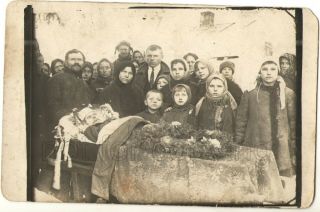 20s Post Mortem Funeral Dead Man Coffin Children Young Girl Soviet Antique Photo