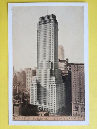 Cpa Old Postcard Usa York City Chanin Building