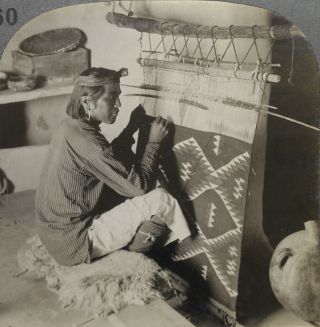 Keystone Stereoview Hopi Indian Weaving A Blanket,  Az Of Rare Usa 100 Set 60 Nm